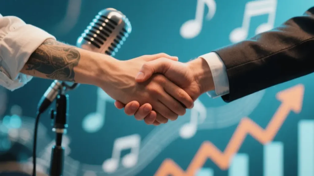 Due figure che si stringono la mano in un ambiente professionale