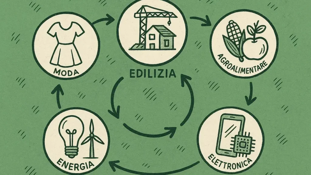 Illustrazione di cinque settori