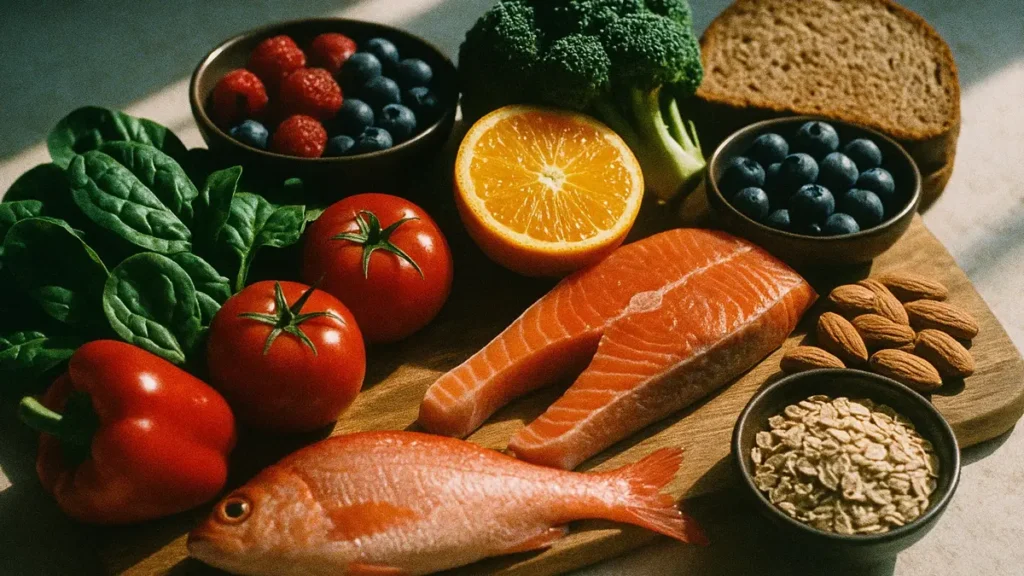 Una composizione vibrante di alimenti sani