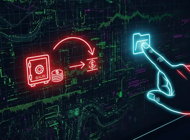 Illustrazione digitale che mostra un dito che clicca su uno schermo di smartphone o computer