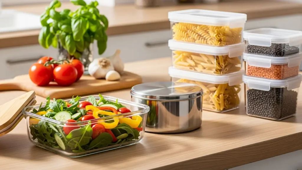 Una selezione di contenitori per alimenti di alta qualità in vetro