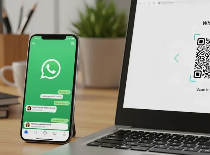 Uno smartphone con app WhatsApp aperta che mostra la schermata dei dispositivi collegati