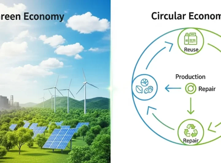 infografica che mette a confronto la Green Economy