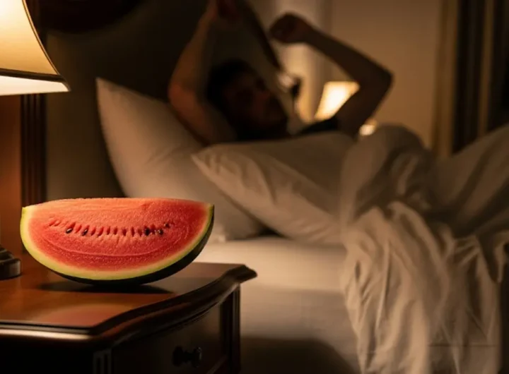 un comodino elegante accanto a un letto