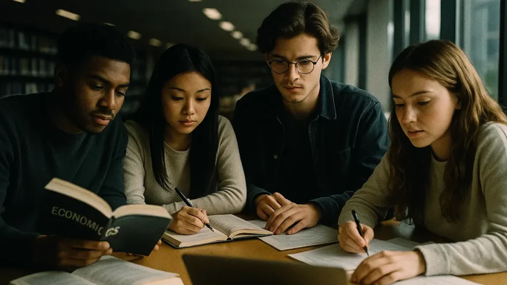 Studenti universitari in un aula moderna