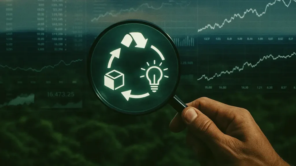 Una grafica che illustra il concetto di misurazione di economia circolare
