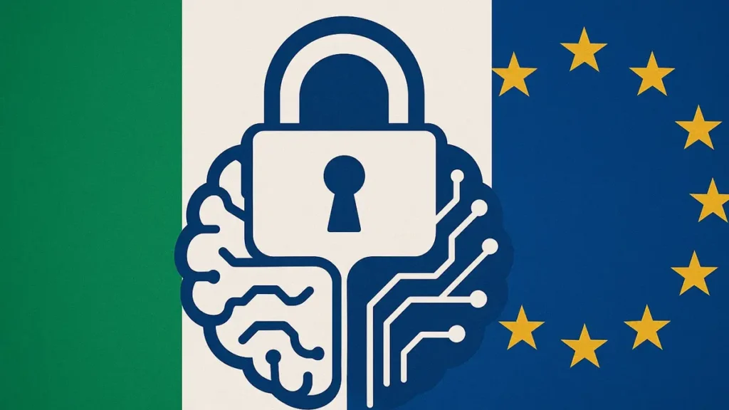 Icona futuristica che rappresenta il GDPR