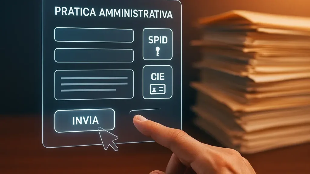 Rappresentazione digitale di un modulo amministrativo online su un tablet