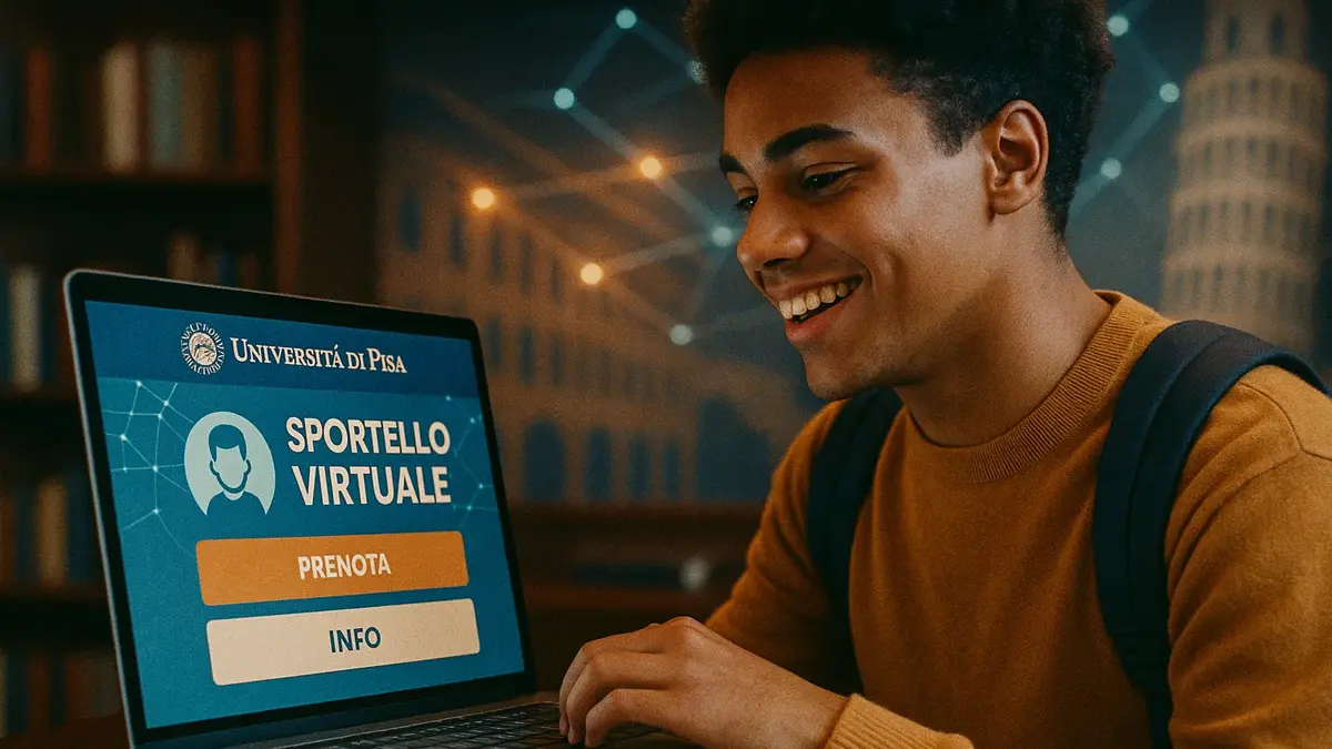 Screenshot stilizzato Sportello Virtuale Università di Pisa