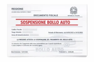 sospensione bollo auto
