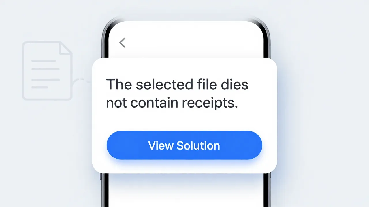 Come risolvere l’errore “Il file selezionato non contiene ricevute da visualizzare”